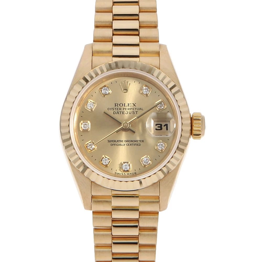 ROLEX DATEJUST DIAMOND CHAMPAGNE WATCH (1 of 2)