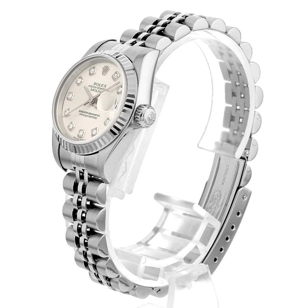 ROLEX DATEJUST DIAMOND SILVER WATCH - 2