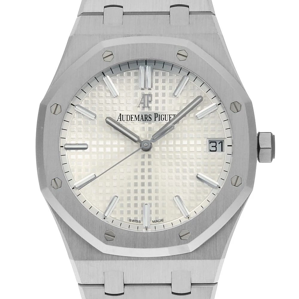 AUDEMARS PIGUET ROYAL OAK AUTOMATIC WATCH: AUDEMARS PIGUET Royal Oak Automatic Watch Brand: AUDEMARS PIGUET Type: Wrist watch Material: Band Material Stainless Steel, Case Material Stainless Steel Color: Dial color Silver Size: Case:W41mm Circ
