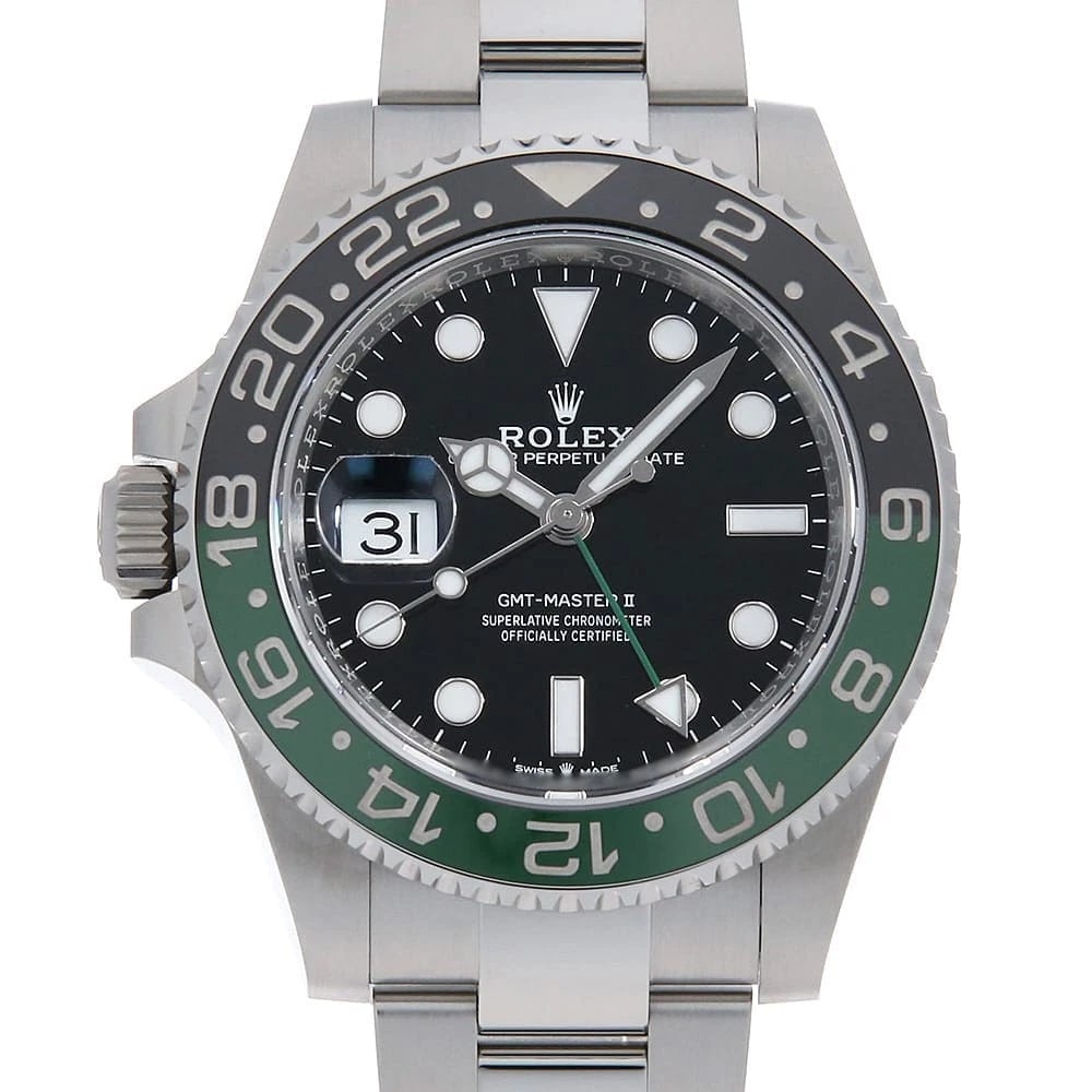ROLEX GMT MASTER BLACK ROW OYSTER BRACELET WATCH: ROLEX GMT Master black row oyster bracelet Watch Brand: ROLEX Type: Wrist watch Material: Band Material Stainless Steel, Case Material Stainless Steel Color: Dial color Black Size: Case:W40mm