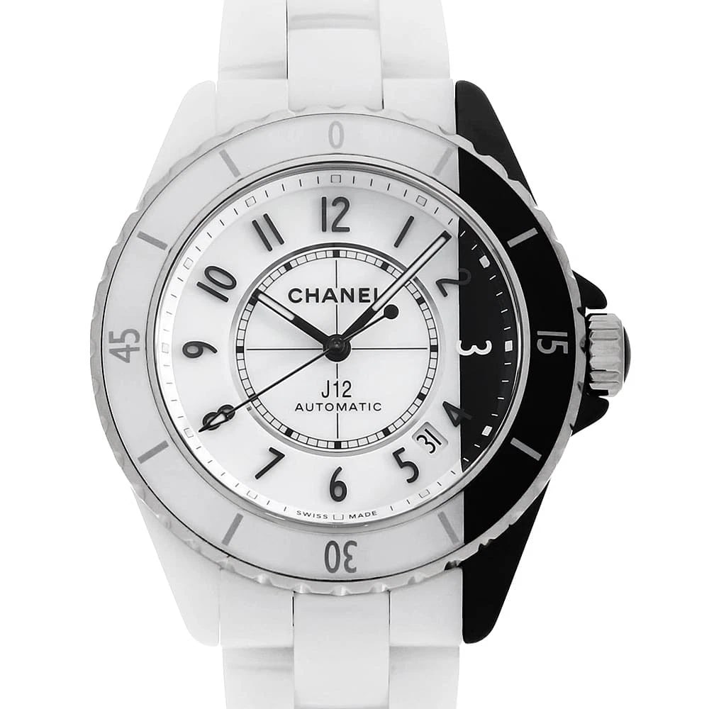 CHANEL J12 PARADOX WATCH: CHANEL J12 paradox Watch Brand: CHANEL Type: Wrist watch Material: Band Material Ceramic, Case Material Ceramic Color: Dial color White Size: Case:W38mm Circumference of Wrist:17.5cm Accessories: