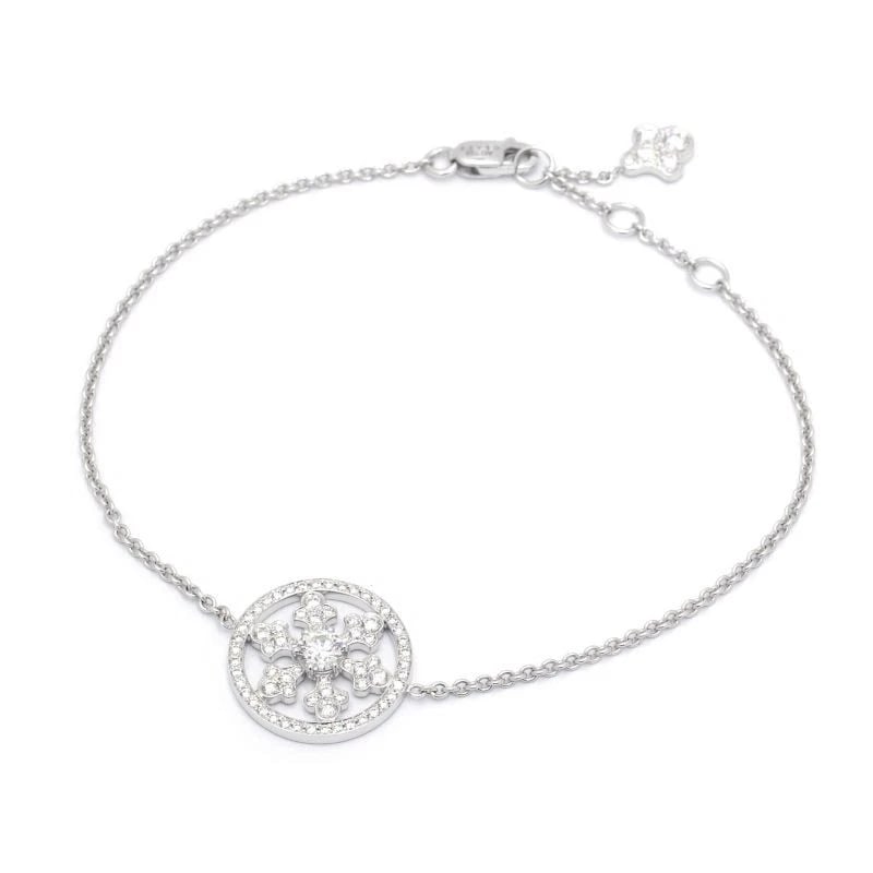 SNOWFLAKE DIAMOND BRACELET 18K: Snowflake Diamond Bracelet 18K Brand: Graff Type/Style: Bracelet Material: K18WG Color: WG Size: Effective length 18cm/17cm/16cm Motif diameter 15.5mm Chain width 1.3mm Accessories: None A