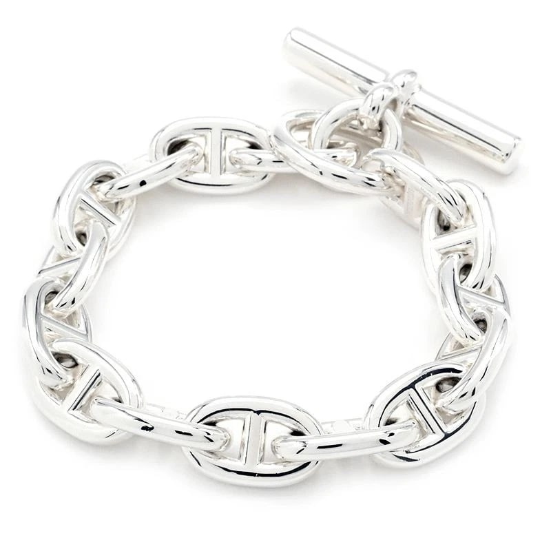 HERMES CHAINE D'ANCRE BRACELET SV925: Hermes Chaine d'Ancre bracelet SV925 Brand: Hermes Type/Style: Bracelet Material: SV925 Color: None Size: Size Inner circumference 15.7cm 10.2mm x 17.0mm per chain Accessories: None Access