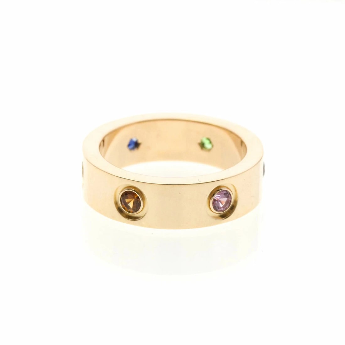 CARTIER LOVE RING AMETHYST GARNET SAPPHIRE 18K ROSE GOLD: CARTIER LOVE RING AMETHYST GARNET SAPPHIRE 18K ROSE GOLD Brand: Cartier Type/Style: Ring Material: 18K ROSE GOLD, Main Stone/Creation AMETHYST GARNET SAPPHIRE Color: Rose Gold Size: US6 Accessorie