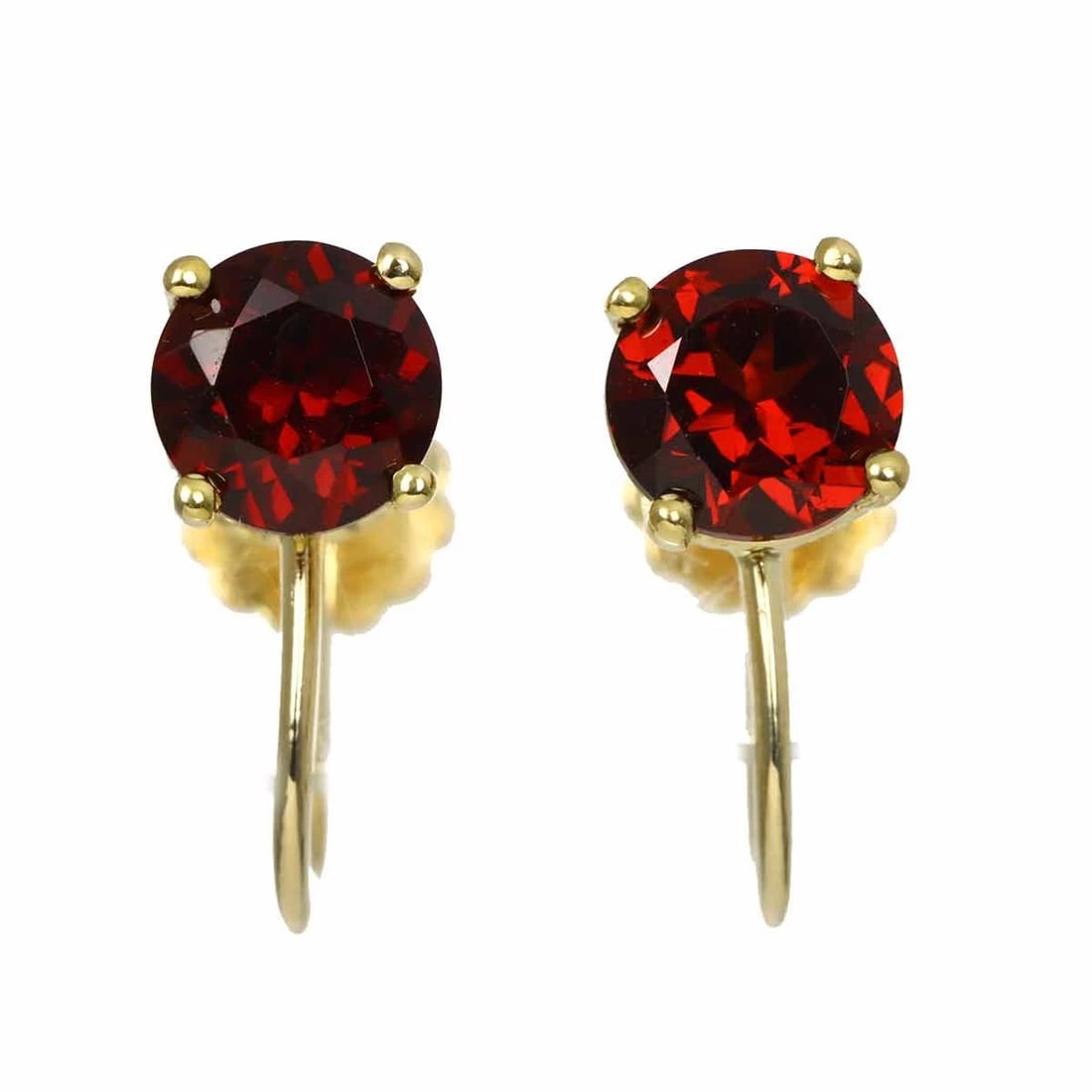 TIFFANY&CO. GARNET EARRINGS K18 K14 YG YELLOW GOLD (1 of 5)
