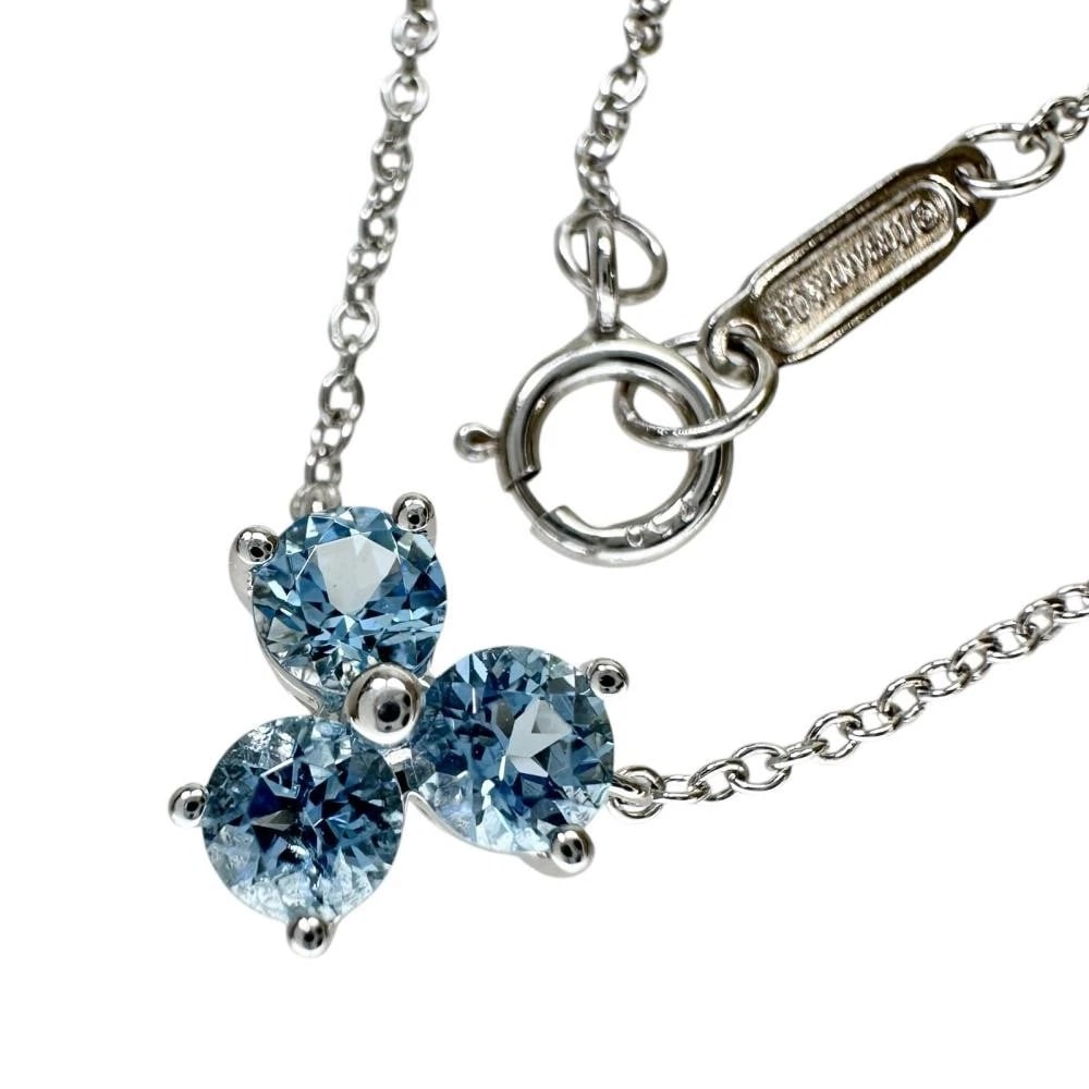 TIFFANY & CO. ARIA AQUAMARINE NECKLACE K18WG: TIFFANY & CO. ARIA AQUAMARINE NECKLACE K18WG Brand: Tiffany & Co. Type/Style: NECKLACE Material: K18WG, Main Stone/Creation AQUAMARINE Color: White Gold Size: Chain length: Approximately 40.5cm Pendan