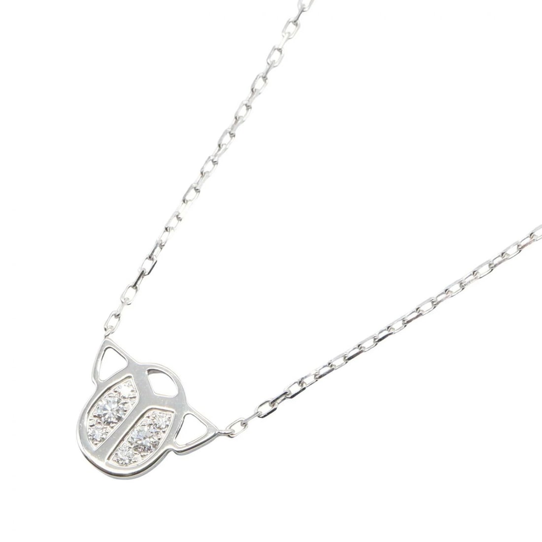CARTIER SCARAB DIAMOND NECKLACE K18WG WHITE GOLD: CARTIER SCARAB DIAMOND NECKLACE K18WG WHITE GOLD Brand: Cartier Type/Style: NECKLACE Material: K18WG Color: White Gold Size: Neck circumference: approx. 37.5/40.5cm Motif width: approx. 12mm x height: