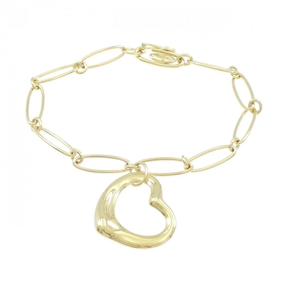 TIFFANY & CO. OPEN HEART BRACELET AU750 18K YELLOW GOLD: TIFFANY & CO. OPEN HEART BRACELET AU750 18K YELLOW GOLD Brand: Tiffany & Co. Type/Style: BRACELET Material: 18K YELLOW GOLD Color: Yellow Gold Size: Chain size: Approx. 17.5cm Width: Maximum approx. 2