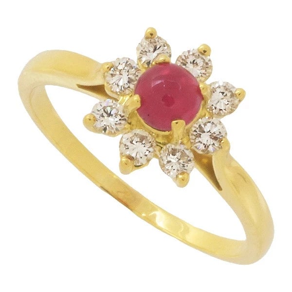 TIFFANY&CO. FLORA RUBY DIAMOND RING K18YG YELLOW GOLD (1 of 5)