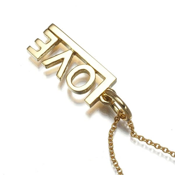 TIFFANY & CO. NECKLACE LOVE 18K YELLOW GOLD: TIFFANY & CO. NECKLACE LOVE 18K YELLOW GOLD Brand: Tiffany & Co. Type/Style: NECKLACE Material: K18YG Color: Yellow Gold Size: Necklace Size: Approx. 41cm Top Design Size: Approx. 16.5 x 7.2mm Length 