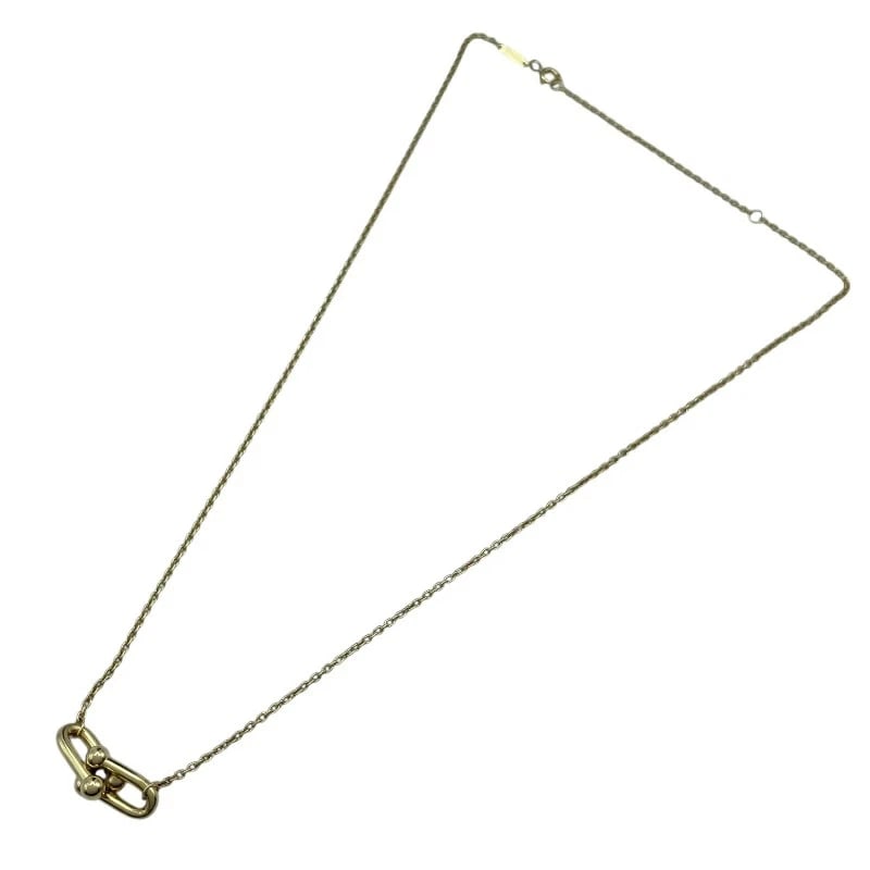 TIFFANY & CO. HARDWEAR SMALL DOUBLE RING NECKLACE: TIFFANY & CO. HARDWEAR SMALL DOUBLE RING NECKLACE Brand: Tiffany & Co. Type/Style: NECKLACE Material: AU750 Color: Gold Size: Chain size: Approx. 44cm Top: Appr Accessories: None Accessori