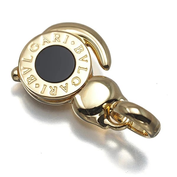BVLGARI PENDANT TOP ONYX BB CAT ANIMAL K18YG (1 of 2)