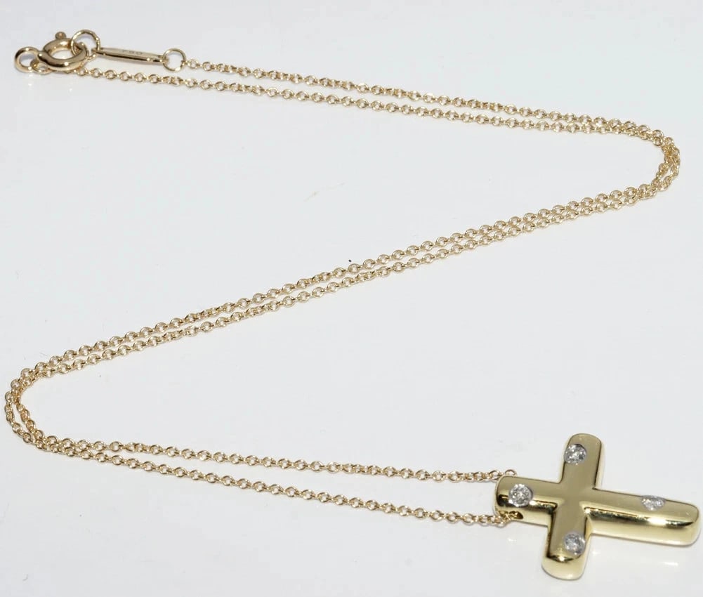 TIFFANY & CO. DOTS CROSS DIAMOND NECKLACE (1 of 3)