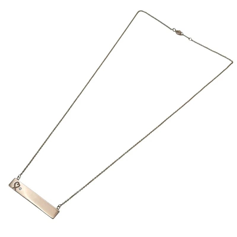 TIFFANY & CO. BAR NECKLACE DIAMOND AU750 18K ROSE GOLD: TIFFANY & CO. BAR NECKLACE DIAMOND AU750 18K ROSE GOLD Brand: Tiffany & Co. Type/Style: NECKLACE Material: 18K ROSE GOLD Color: Rose Gold Size: Chain size: Approx. 42cm Top: Approx. W34.9mm x H5.9mm