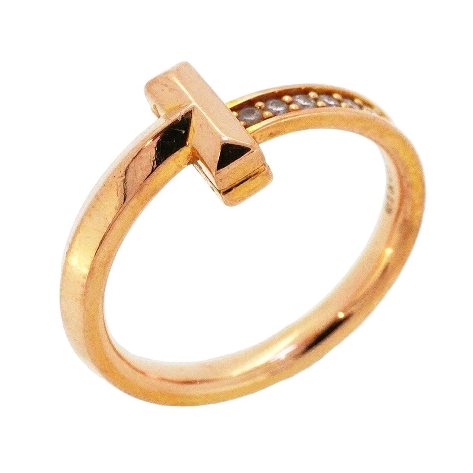 TIFFANY & CO. T1 RING AU750 18K ROSE GOLD DIAMOND: TIFFANY & CO. T1 RING AU750 18K ROSE GOLD DIAMOND Brand: Tiffany & Co. Type/Style: Ring Material: 18K ROSE GOLD Color: Rose Gold Size: US6 Accessories: None Accessories Notice: When purcha