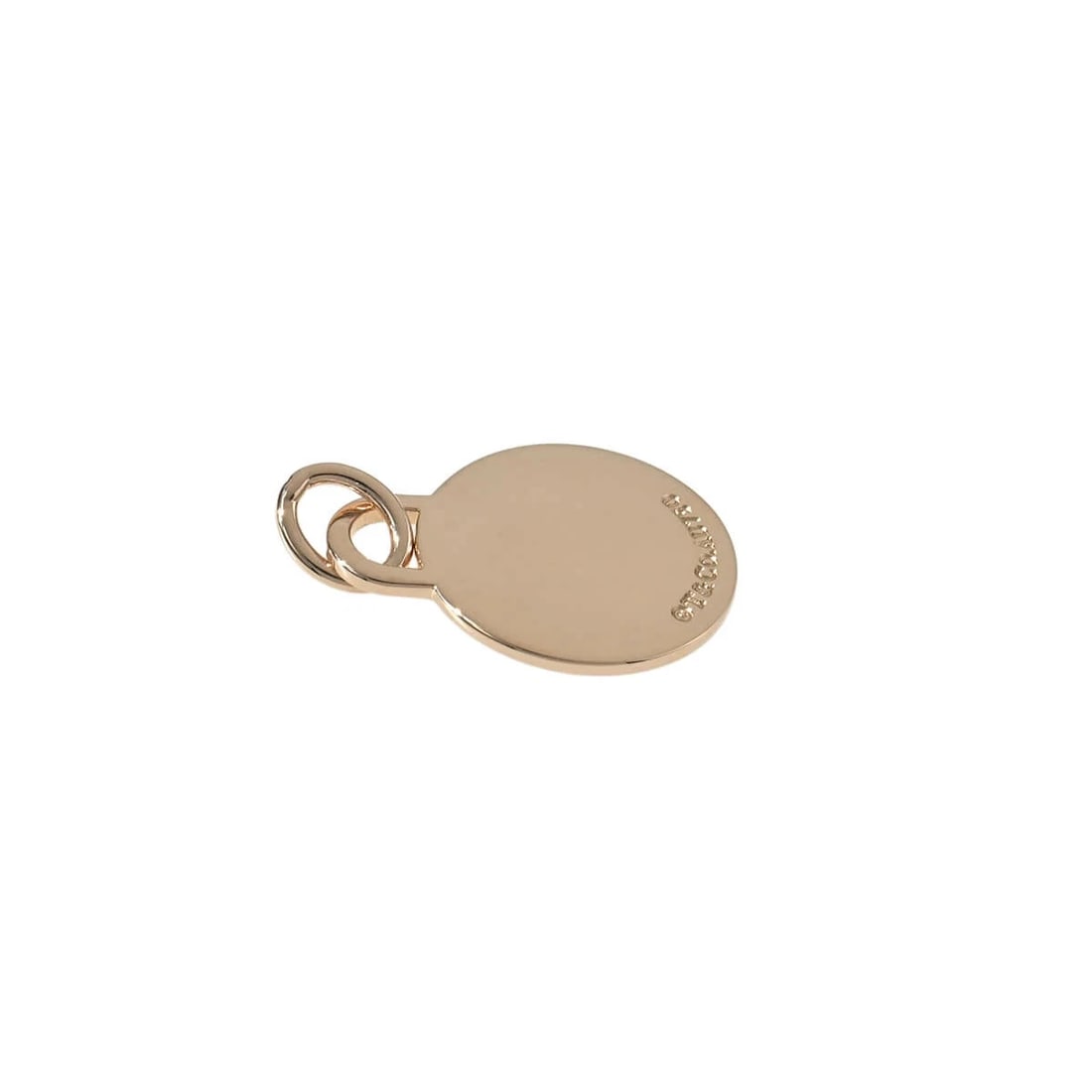 TIFFANY & CO. ROUND TAG CHARM PENDANT TOP: TIFFANY & CO. ROUND TAG CHARM PENDANT TOP Brand: Tiffany & Co. Type/Style: PENDANT TOP Material: 18K ROSE GOLD Color: Rose Gold Size: Motif size: 24mm x 15mm Accessories: None Accessories