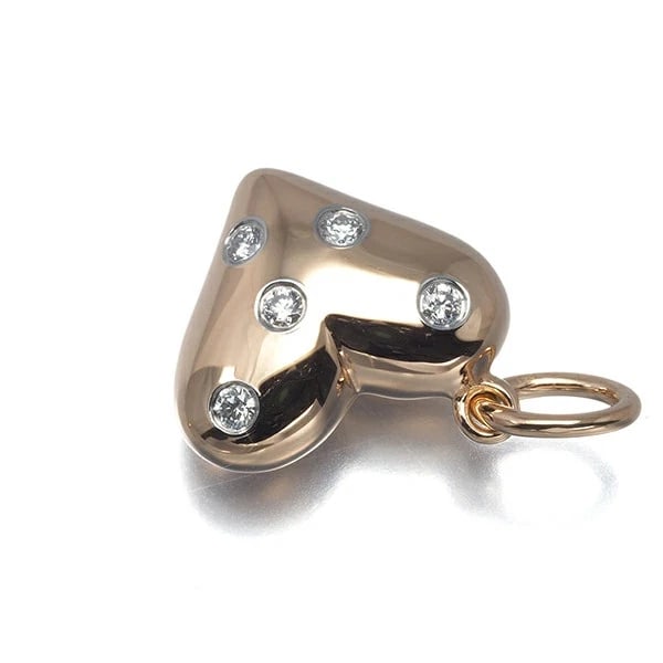 TIFFANY & CO. PENDANT TOP DIAMOND DOTS HEART: TIFFANY & CO. PENDANT TOP DIAMOND DOTS HEART Brand: Tiffany & Co. Type/Style: PENDANT TOP Material: K18RG/PT950 Color: Rose Gold Size: Design Size: Approx. 13.3 x 13.4 mm Pendant Length (including