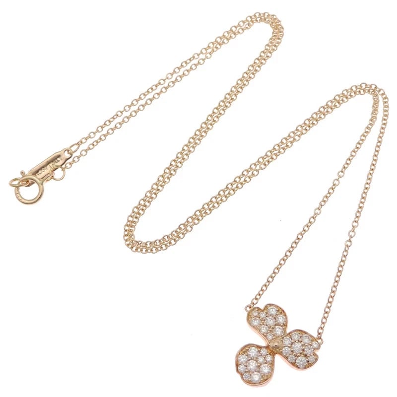 TIFFANY & CO. PAPER FLOWERS DIAMOND NECKLACE: TIFFANY & CO. PAPER FLOWERS DIAMOND NECKLACE Brand: Tiffany & Co. Type/Style: NECKLACE Material: 18K ROSE GOLD Color: Rose Gold Size: Length: Approx. 40.5cm Top: Approx. W13.3mm x 12.1mm Accessories: