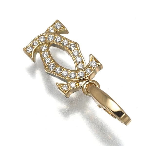 CARTIER PENDANT TOP DIAMOND 2C DOUBLE: CARTIER PENDANT TOP DIAMOND 2C DOUBLE Brand: Cartier Type/Style: PENDANT TOP Material: K18YG Color: YELLOW GOLD Size: Design size: Approximately 13.5 x 9.0 mm Total pendant length including bail: Appr