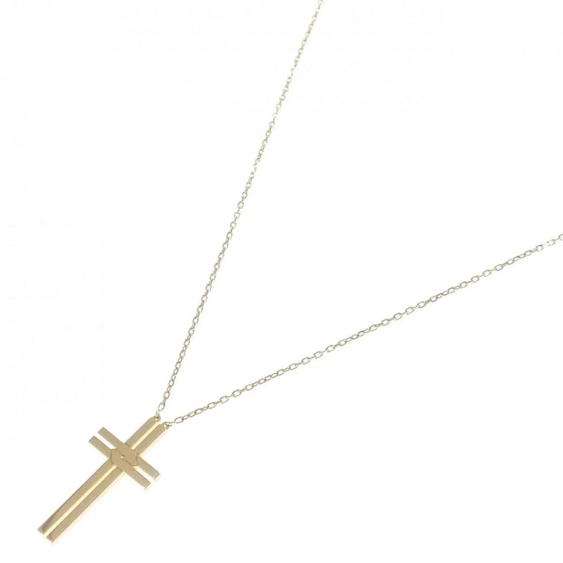 CARTIER CROSS NECKLACE AU750 18K YELLOW GOLD: CARTIER CROSS NECKLACE AU750 18K YELLOW GOLD Brand: Cartier Type/Style: NECKLACE Material: 18K YELLOW GOLD Color: YELLOW GOLD Size: Chain size: Approx. 40cm - 43cm Accessories: None Access