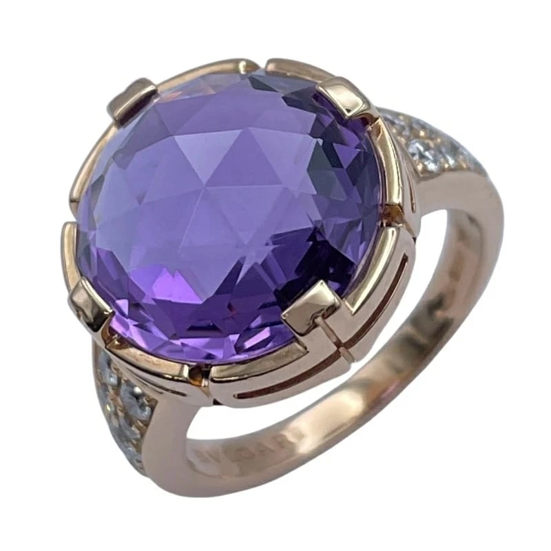 BULGARI PARENTESI COCKTAIL RING ROSE GOLD: BULGARI PARENTESI COCKTAIL RING ROSE GOLD Brand: Bvlgari Type/Style: RING Material: 750, Main Stone/Creation AMETHYST Color: Rose Gold Size: US5.75 Accessories: None Accessories Notice: Wh
