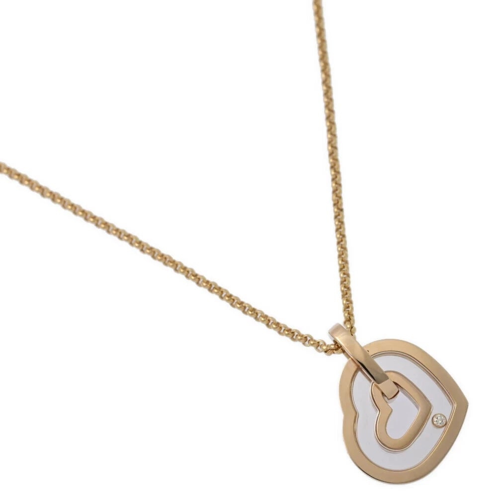 CHOPARD HAPPY DIAMONDS HEART NECKLACE AU750: CHOPARD HAPPY DIAMONDS HEART NECKLACE AU750 Brand: Chopard Type/Style: NECKLACE Material: 18K ROSE GOLD Color: ROSE GOLD Size: Length: Approx. 41cm Top: Approx. W19.9mm x H27.1mm x D3.9mm Accessor