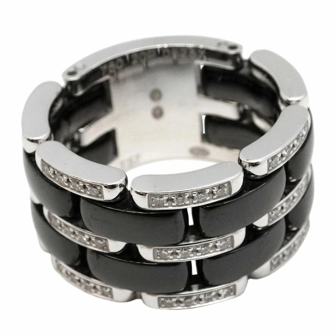 CHANEL RING ULTRA K18WG WHITE GOLD CERAMIC DIAMOND BLACK: CHANEL RING ULTRA K18WG WHITE GOLD CERAMIC DIAMOND BLACK Brand: Chanel Type/Style: RING Material: K18WG Color: White Gold Size: US8 Accessories: None Accessories Notice: When purchasing pr