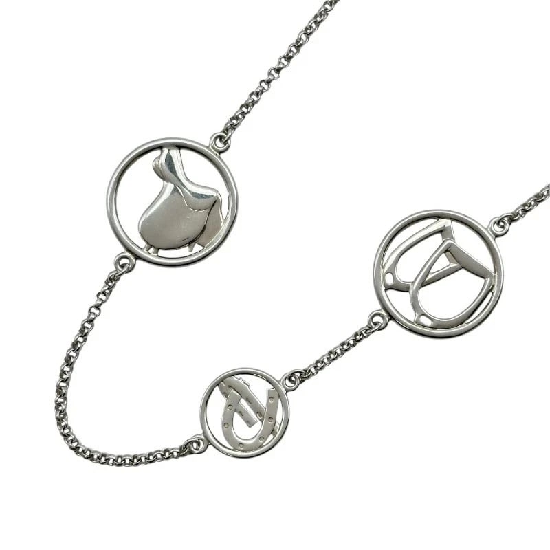 HERMES HORSESHOE NECKLACE SILVER AG925: HERMES HORSESHOE NECKLACE SILVER AG925 Brand: Hermes Type/Style: NECKLACE Material: AG925 Color: SILVER Size: Height: Approx. 29.7mm Width: Approx. 29.7mm Length: Approx. 106cm Accessories: None <