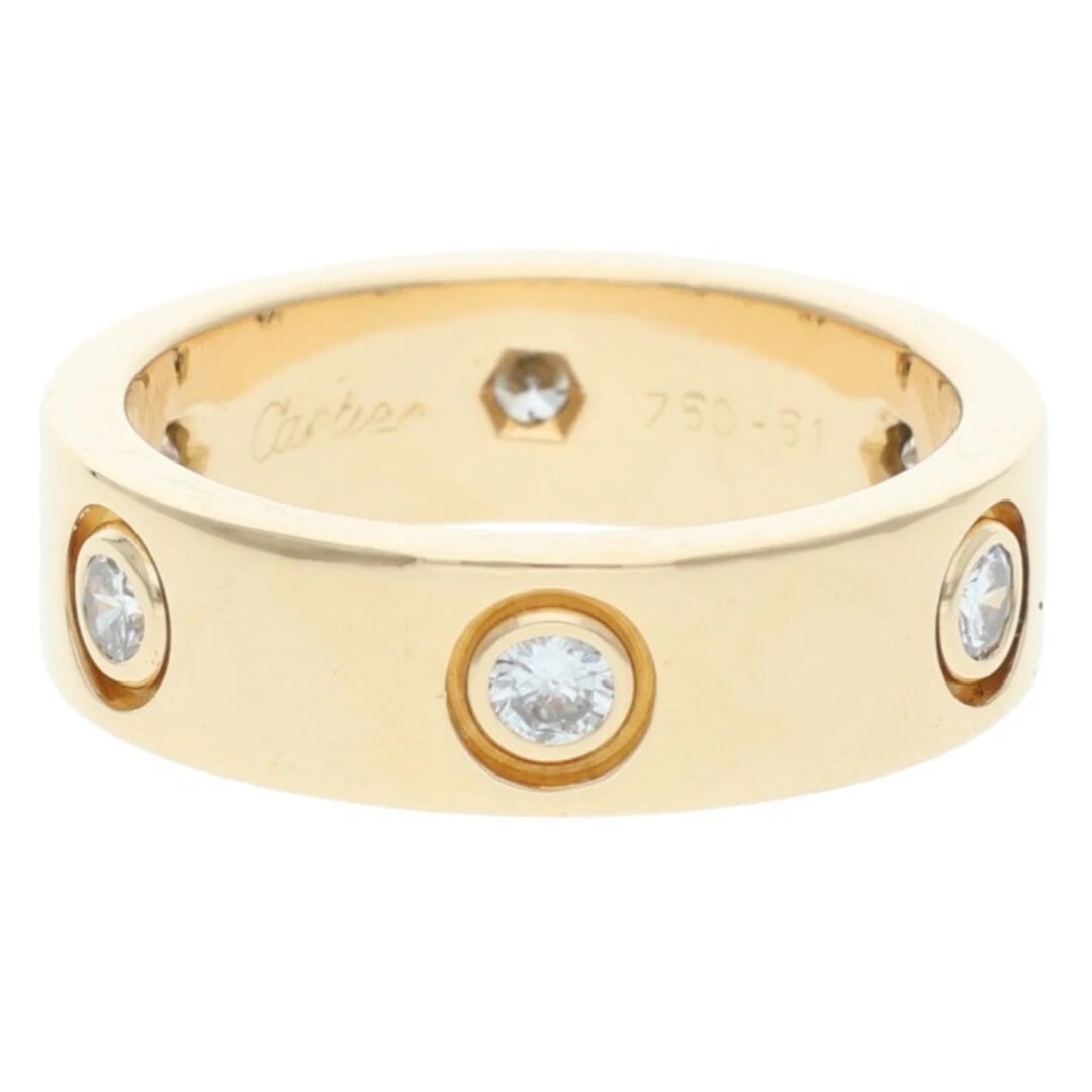CARTIER LOVE RING K18YG 6P DIAMOND: Cartier LOVE RING K18YG 6P Diamond Brand: Cartier Type/Style: Ring Material: K18YG Color: YG Size: 5.5 - 5.75 US Accessories: None Accessories Notice: When purchasing pre-owned goods, pleas