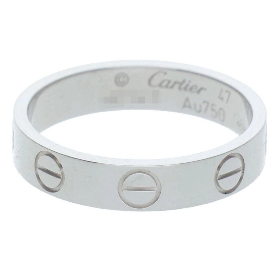 CARTIER MINI LOVE RING K18WG: Cartier MINI LOVE RING K18WG Brand: Cartier Type/Style: Ring Material: K18WG Color: WG Size: 4 US Accessories: None Accessories Notice: When purchasing pre-owned goods, please refer to the photos of