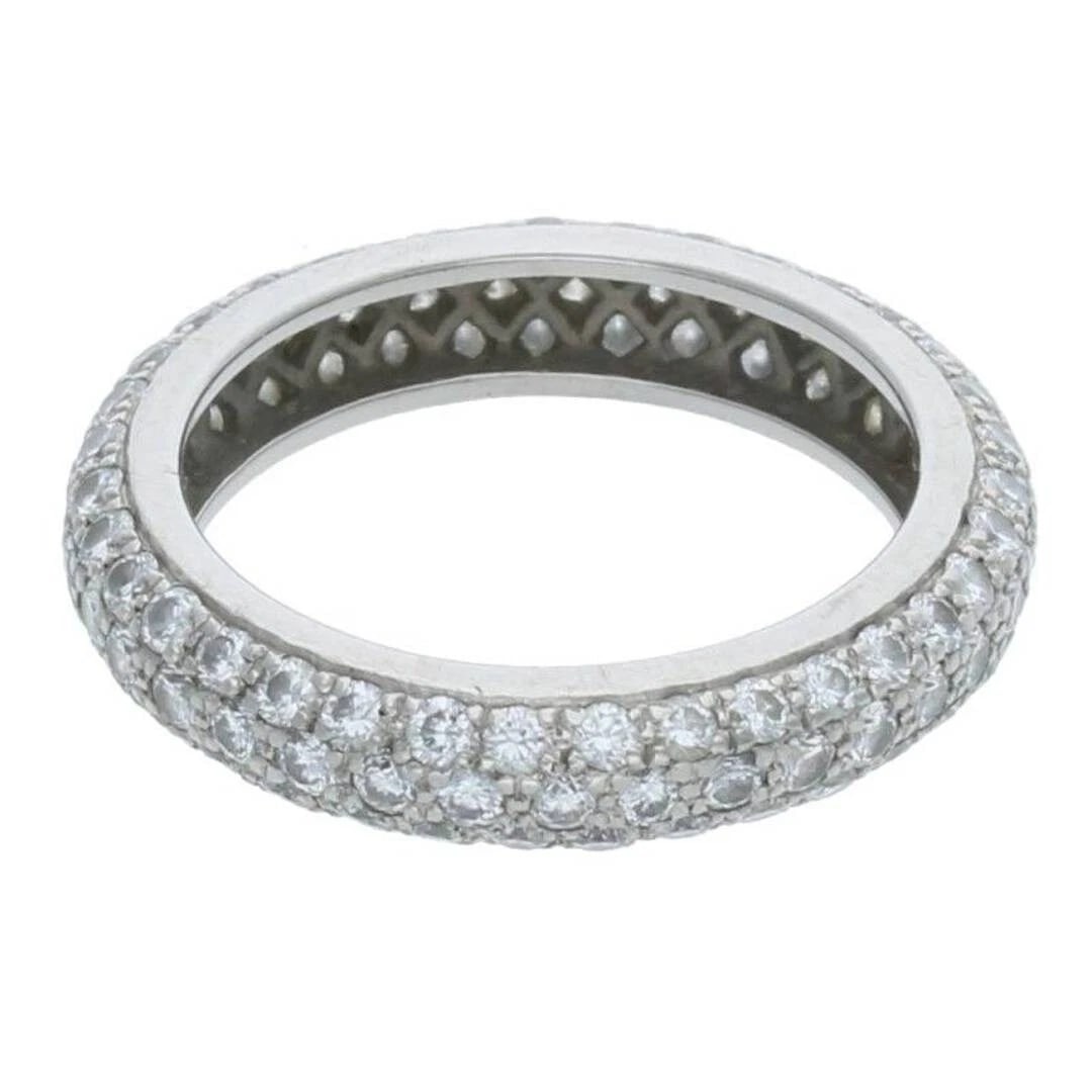 CARTIER PT950 PAVE DIAL RING: Cartier PT950 PAVE Dial Ring Brand: Cartier Type/Style: Ring Material: PT950 Color: Silver Size: 3.75 US Accessories: None Accessories Notice: When purchasing pre-owned goods, please refer to the