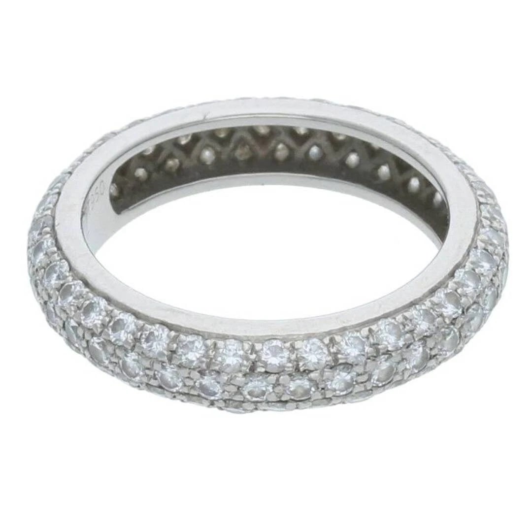 CARTIER PT950 PAVE DIAL RING - 2