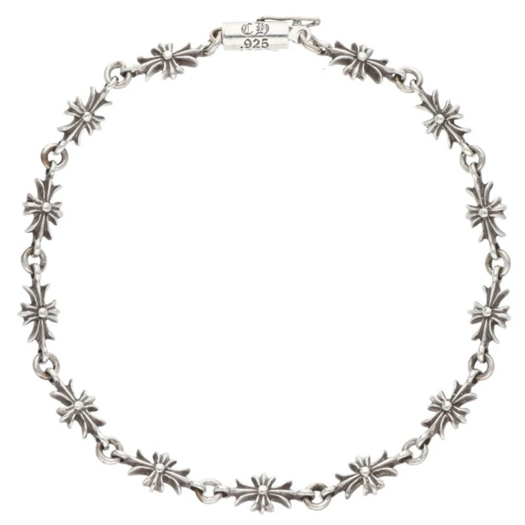 CHROME HEARTS TNY E CH PLS TINY ECH PLUS SILVER BRACELET: Chrome Hearts TNY E CH PLS tiny ECH Plus Silver Bracelet Brand: Chrome Hearts Type/Style: Bracelet Material: 925 Color: Silver Size: Length 20.5cm Accessories: None Accessories Notice: When