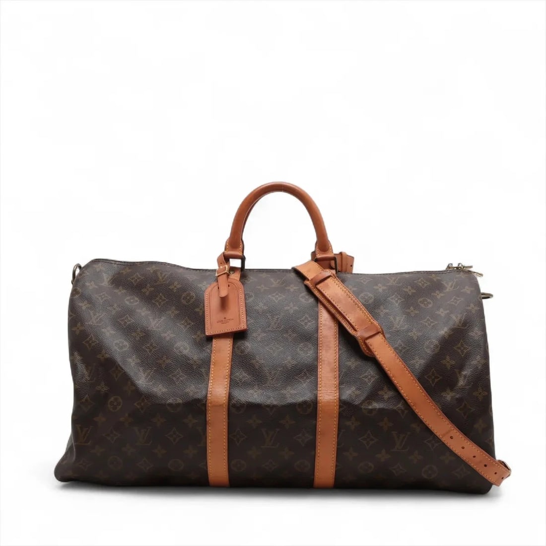 LOUIS VUITTON MONOGRAM KEEPALL BANDRIÈRE 55 BOSTON BAG: Louis Vuitton Monogram Keepall Bandrière 55 Boston bag Brand: Louis Vuitton Type/Style: Boston bag Material: NONE Color: Brown Size: Height:12.2inch Length:21.9inch Depth:10.0inch Handle height:4.1in