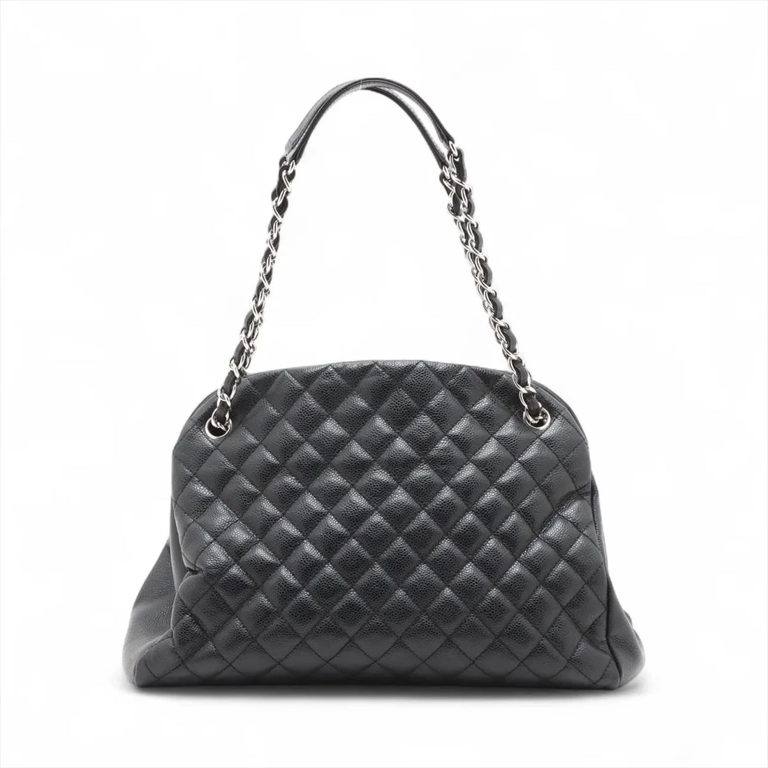 CHANEL MADEMOISELLE GRAINED CALFSKIN CHAIN SHOULDER BAG: Chanel Mademoiselle Grained Calfskin Chain Shoulder Bag Brand: Chanel Type/Style: Shoulder bag Material: Caviar Skin Color: Black Size: Height:8.3inchLength:13.0inchDepth:5.9inch Accessories: None