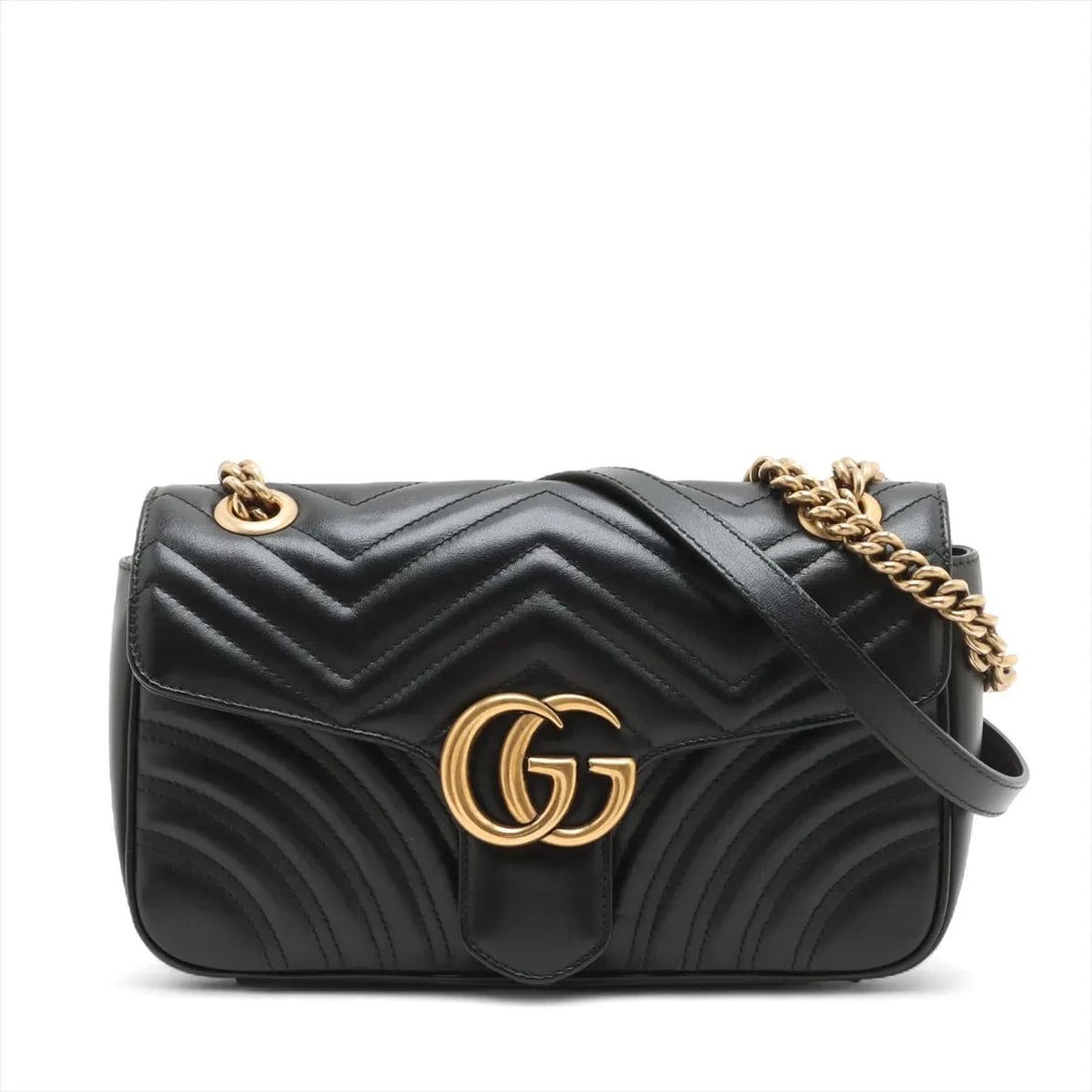 GUCCI GG MARMONT LEATHER CHAIN SHOULDER BAG SHOULDER BAG: Gucci GG Marmont Leather Chain Shoulder Bag Shoulder bag Brand: Gucci Type/Style: Shoulder bag Material: Leather Color: Black Size: Height:5.9inchLength:9.8inchDepth:2.8inch Accessories: None