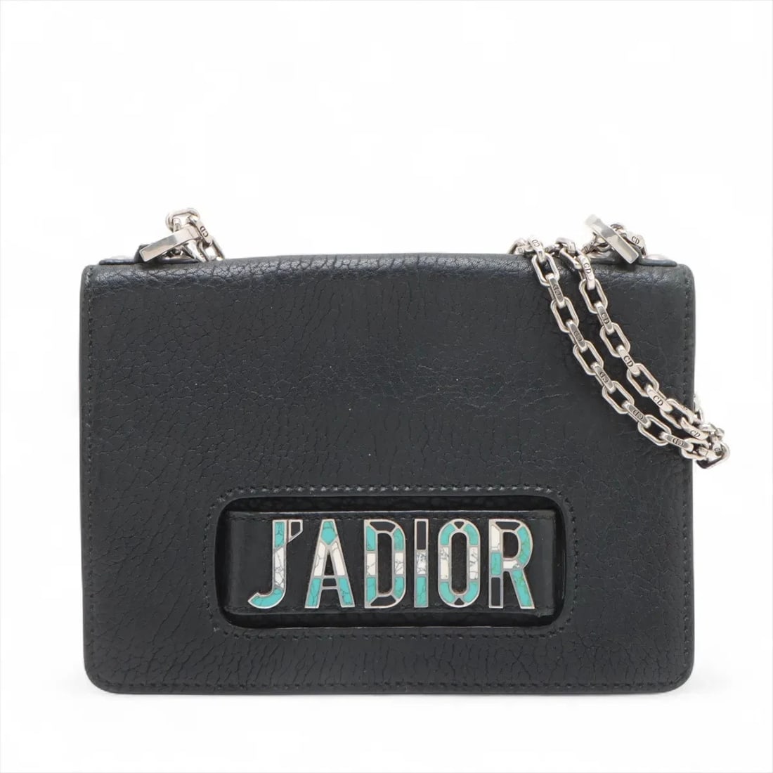 CHRISTIAN DIOR J'ADIOR LEATHER CHAIN SHOULDER BAG: Christian Dior J'Adior Leather Chain Shoulder Bag Brand: Christian Dior Type/Style: Shoulder bag Material: Leather Color: Black Size: Height:6.9inchLength:9.6inchDepth:1.4inch Accessories: None