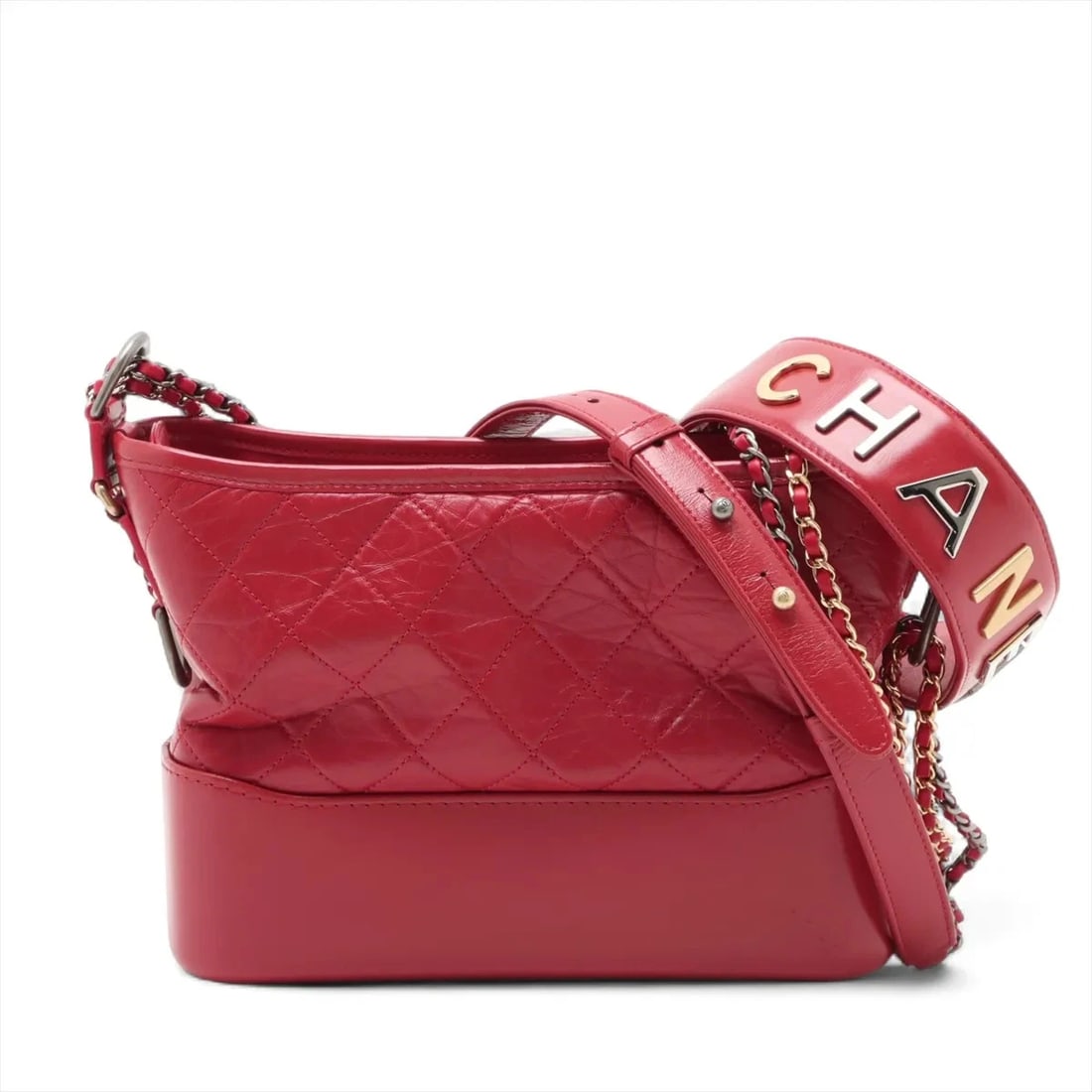 CHANEL GABRIELLE DOO CHANEL VINTAGE CALF CHAIN SHOULDER BAG: Chanel Gabrielle Doo Chanel Vintage calf Chain Shoulder Bag Brand: Chanel Type/Style: Shoulder bag Material: Vintage calf Color: Red Size: Height:7.3inch Length:9.8inch Depth:3.3inch Handle height:7.9