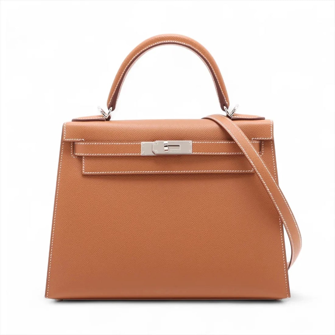 HERMES KELLY 28 SERIE VEAU EPSOM HANDBAG: Hermes Kelly 28 Serie Veau Epsom Handbag Brand: Hermès Type/Style: Hand bag Material: Veau Epsom Color: Gold Size: Height:8.1inch Length:11.4inch Depth:4.5inch Handle height:3.5inch Accessories: N