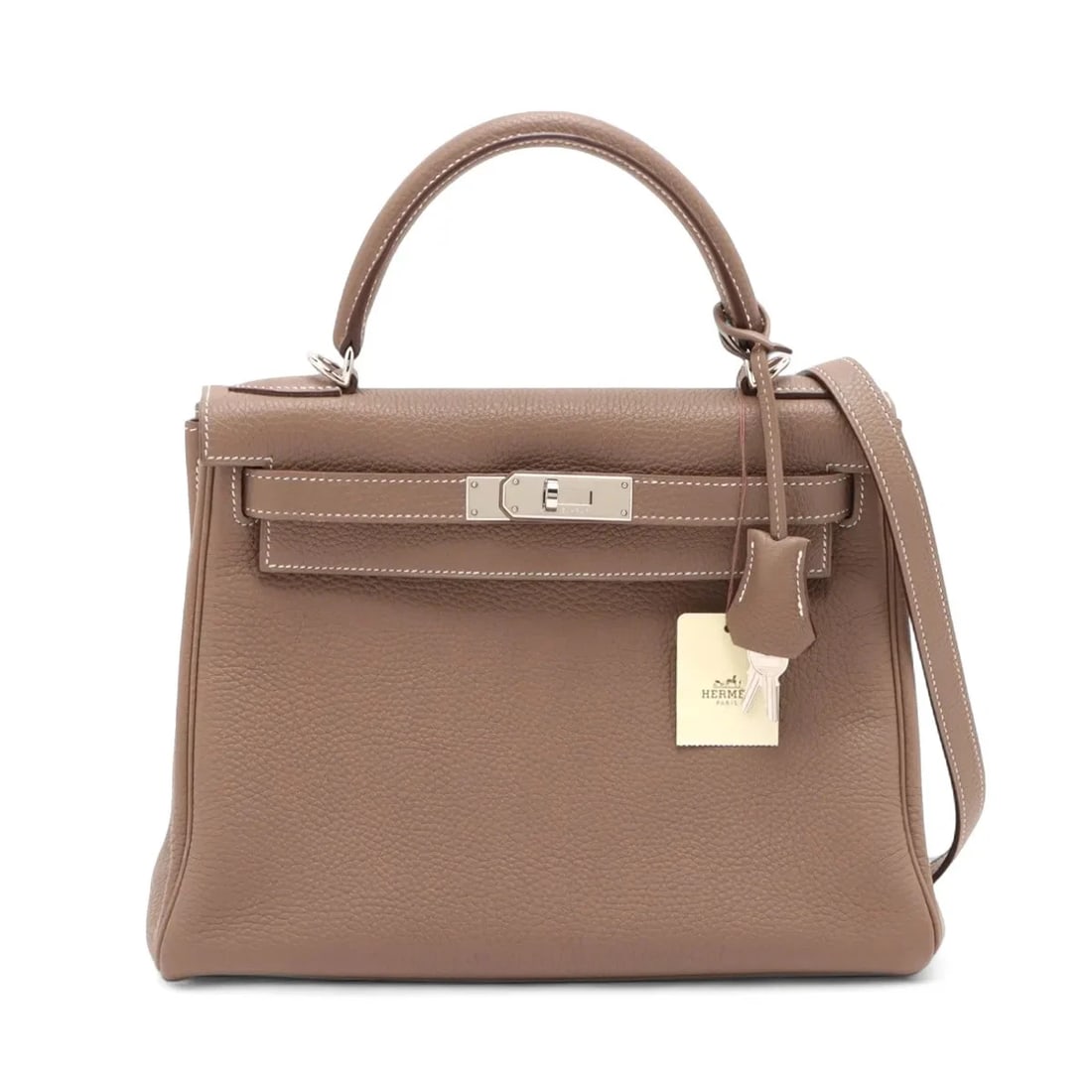 HERMES KELLY 28 LE TOURNAY TOGO ETOUPE HANDBAG: Hermes Kelly 28 Le Tournay Togo Etoupe Handbag Brand: Hermès Type/Style: Hand bag Material: Togo Color: Etoupe Size: Height:7.9inch Length:11.2inch Depth:4.5inch Handle height:3.5inch Accessories:
