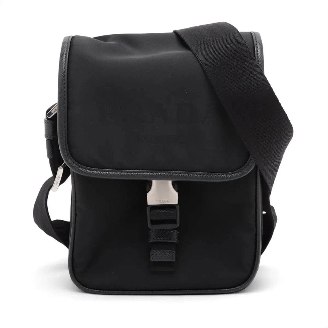 PRADA TESSUTO NYLON X LEATHER SHOULDER BAG: Prada Tessuto nylon x leather Shoulder Bag Brand: Prada Type/Style: Shoulder bag Material: Nylon & Leather Color: Black Size: Height:7.9inchLength:6.3inchDepth:2.8inch Accessories: None Ac