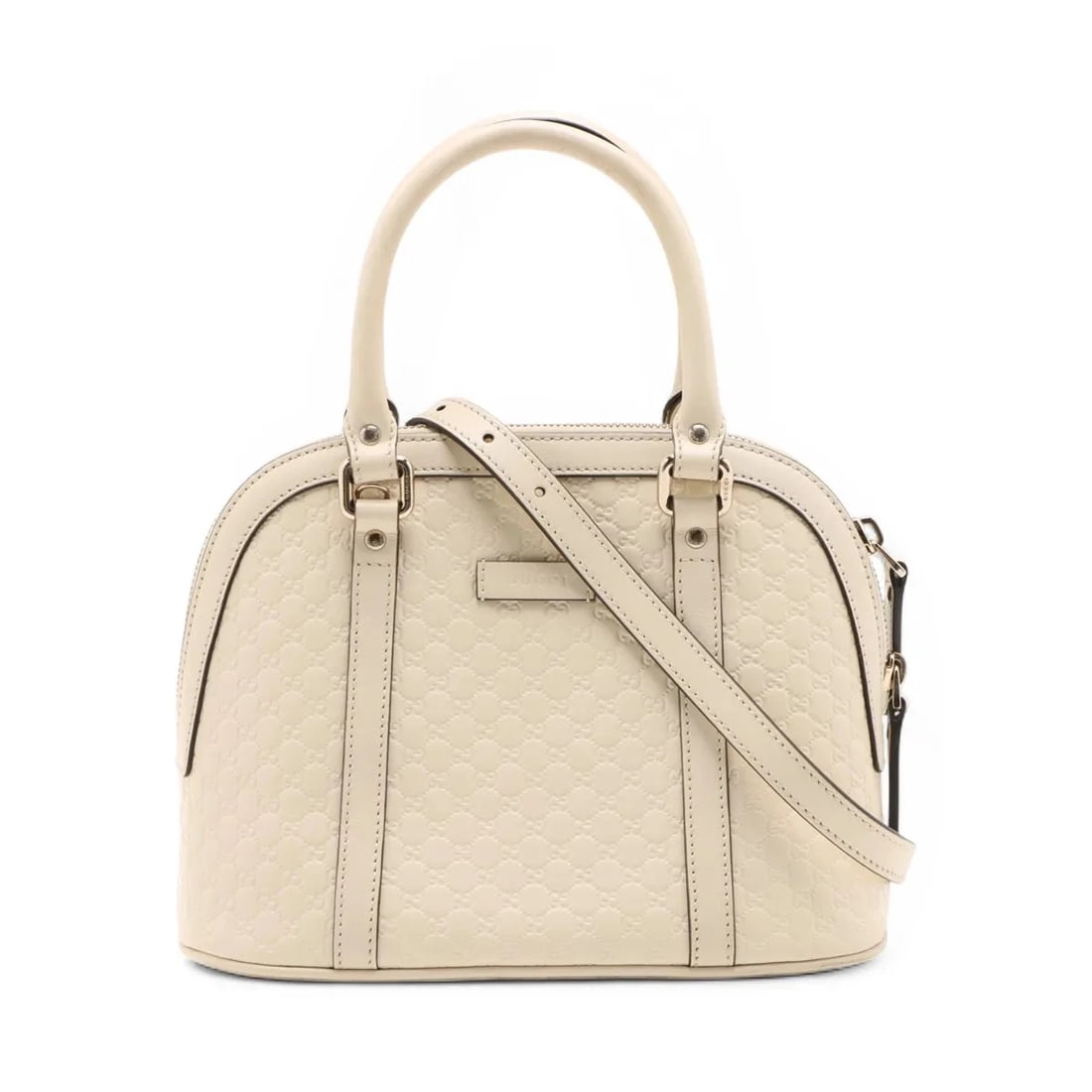 GUCCI MICRO GUCCISSIMA LEATHER 2 WAY HANDBAG: Gucci Micro Guccissima Leather 2 Way Handbag Brand: Gucci Type/Style: Hand bag Material: Leather Color: White Size: Height:6.9inch Length:9.6inch Depth:4.9inch Handle height:3.7inch Accessories: N