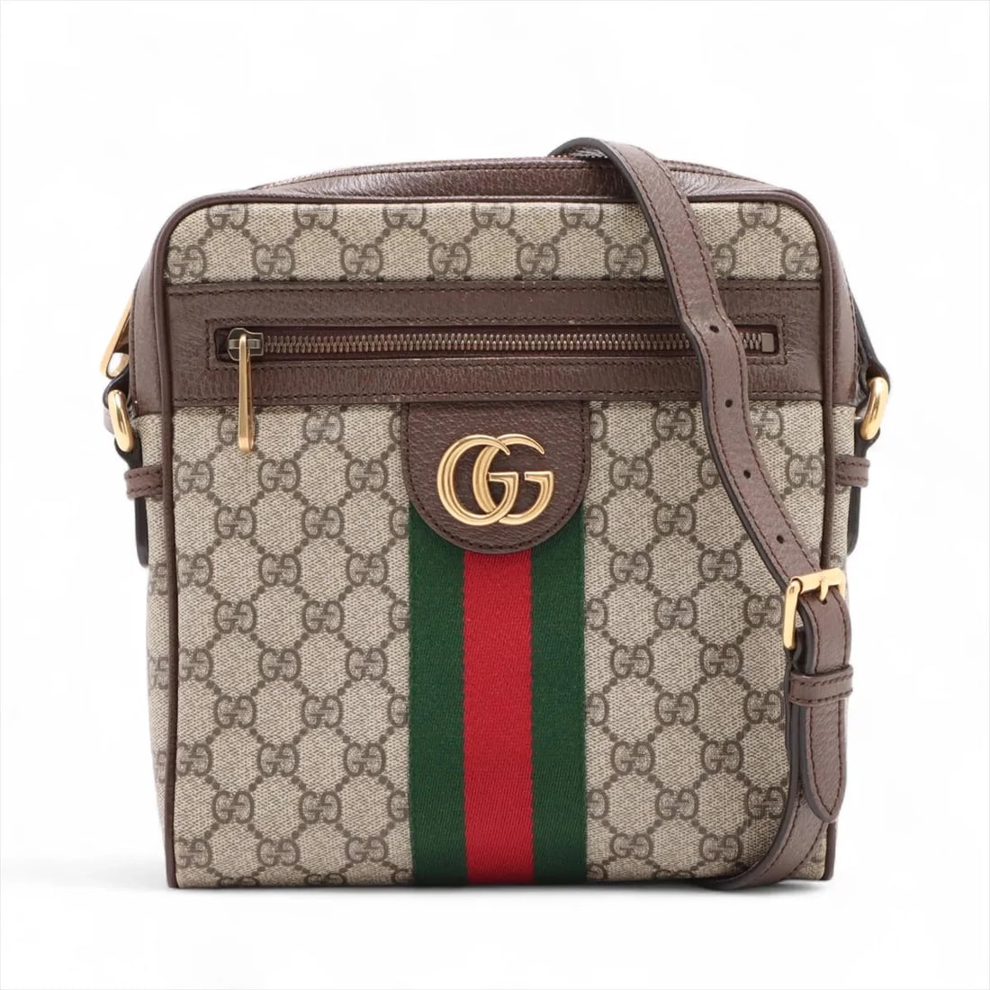 GUCCI GG SUPREME OPHIDIA PVC & LEATHER SHOULDER BAG SHOULDER BAG: Gucci GG Supreme Ophidia PVC & leather Shoulder bag Shoulder bag Brand: Gucci Type/Style: Shoulder bag Material: PVC & leather Color: Beige×Brown Size: Height:9.3inchLength:9.1inchDepth:2.0inch Ac
