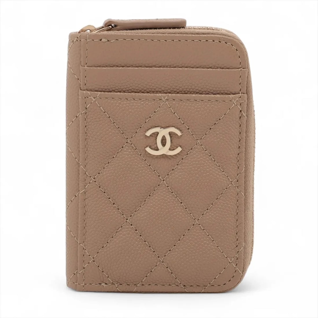 CHANEL MATELASSE CAVIAR SKIN COIN PURSE BEIGE COIN PURSE (1 of 2)