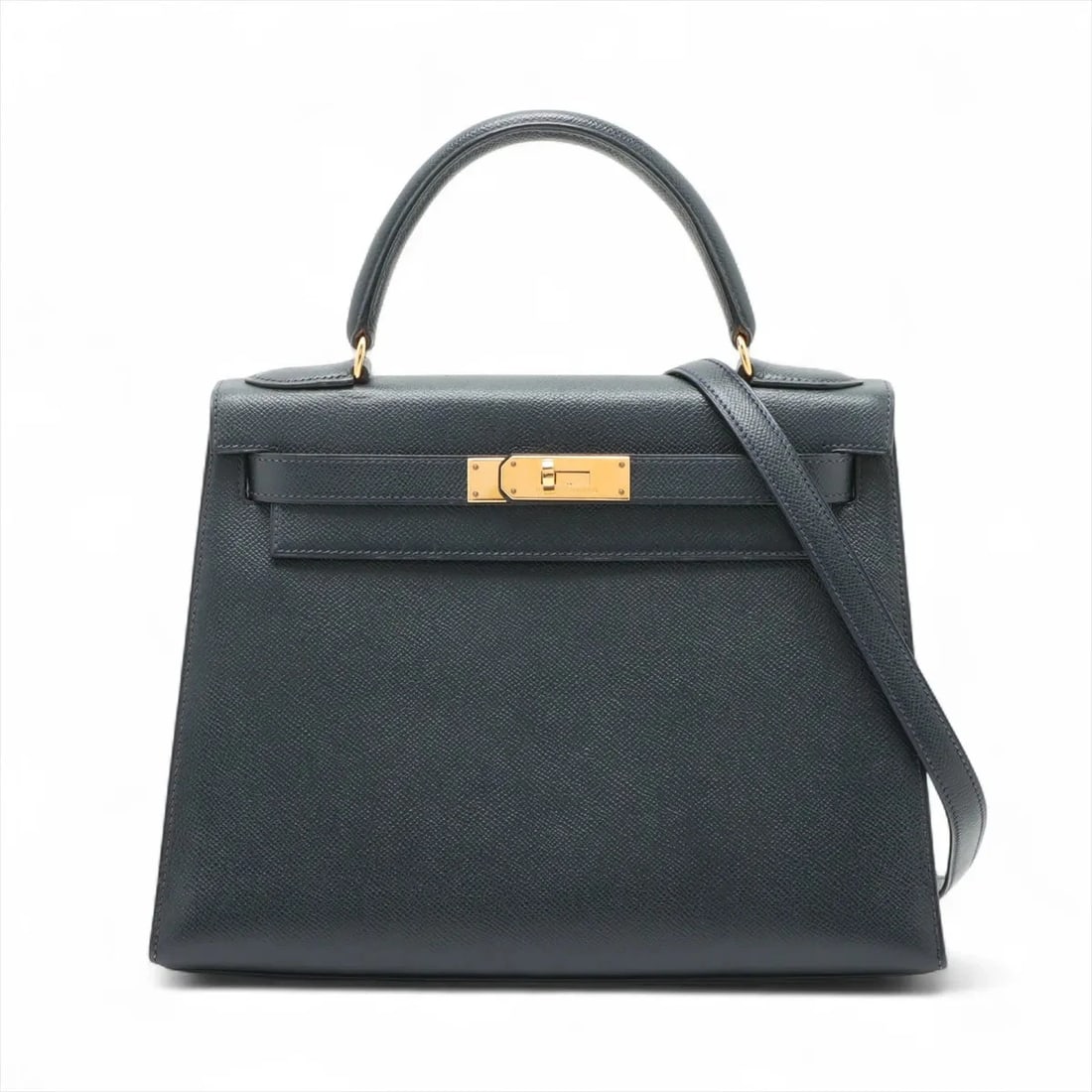 HERMES KELLY 28 SERIE CUSHBELL BLUE INDIGO HANDBAG: Hermes Kelly 28 Serie Cushbell Blue Indigo Handbag Brand: Hermès Type/Style: Hand bag Material: Cushbell Color: Blue Indigo Size: Length:11.4inch Depth:4.5inch Handle height:3.5inch Accessories: N