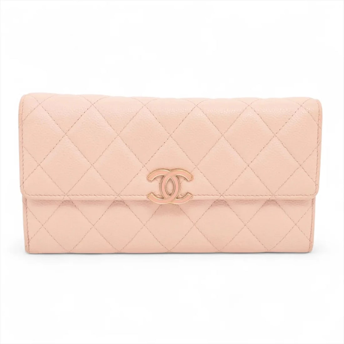 CHANEL MATELASSE CAVIAR SKIN LONG WALLET PINK LONG WALLET: Chanel Matelasse Caviar Skin Long Wallet Pink Long Wallet Brand: Chanel Type/Style: Long Wallet Material: Caviar Skin Color: Pink Size: Height:4.1inchLength:7.7inchDepth:1.0inch Accessories: None