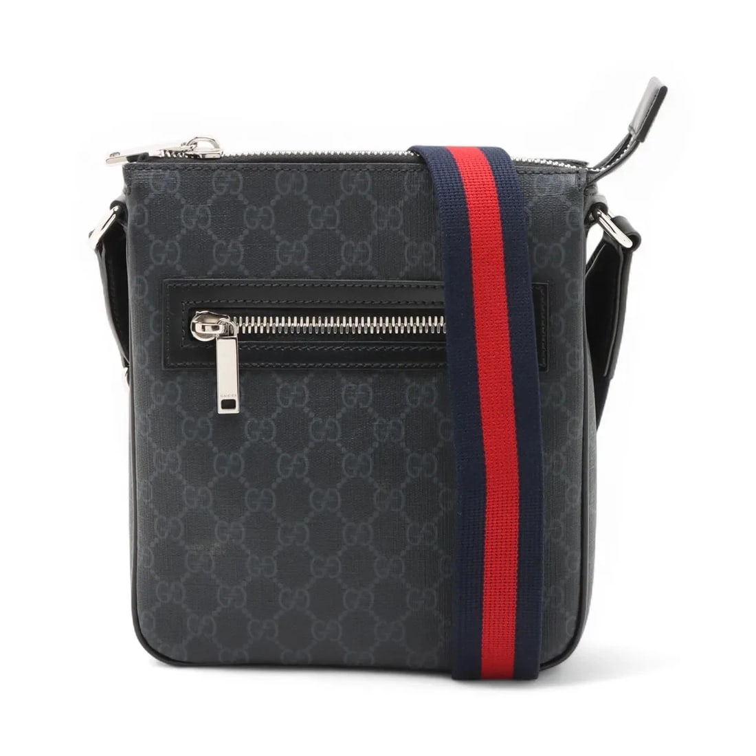 GUCCI GG SUPREME PVC & LEATHER SHOULDER BAG: Gucci GG Supreme PVC & leather Shoulder bag Brand: Gucci Type/Style: Shoulder bag Material: PVC & leather Color: Black Size: Height:9.3inchLength:8.5inchDepth:1.8inch Accessories: None Acc