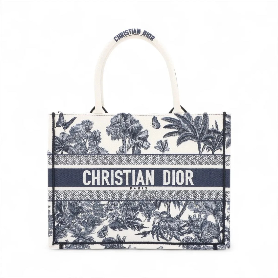 CHRISTIAN DIOR BOOK TOTE MEDIUM CANVAS TOTE BAG TOTE BAG: Christian Dior Book Tote Medium canvas Tote bag Tote bag Brand: Christian Dior Type/Style: Tote bag Material: canvas Color: Navy x white Size: Height:10.6inch Length:14.4inch Depth:6.3inch Handle heig
