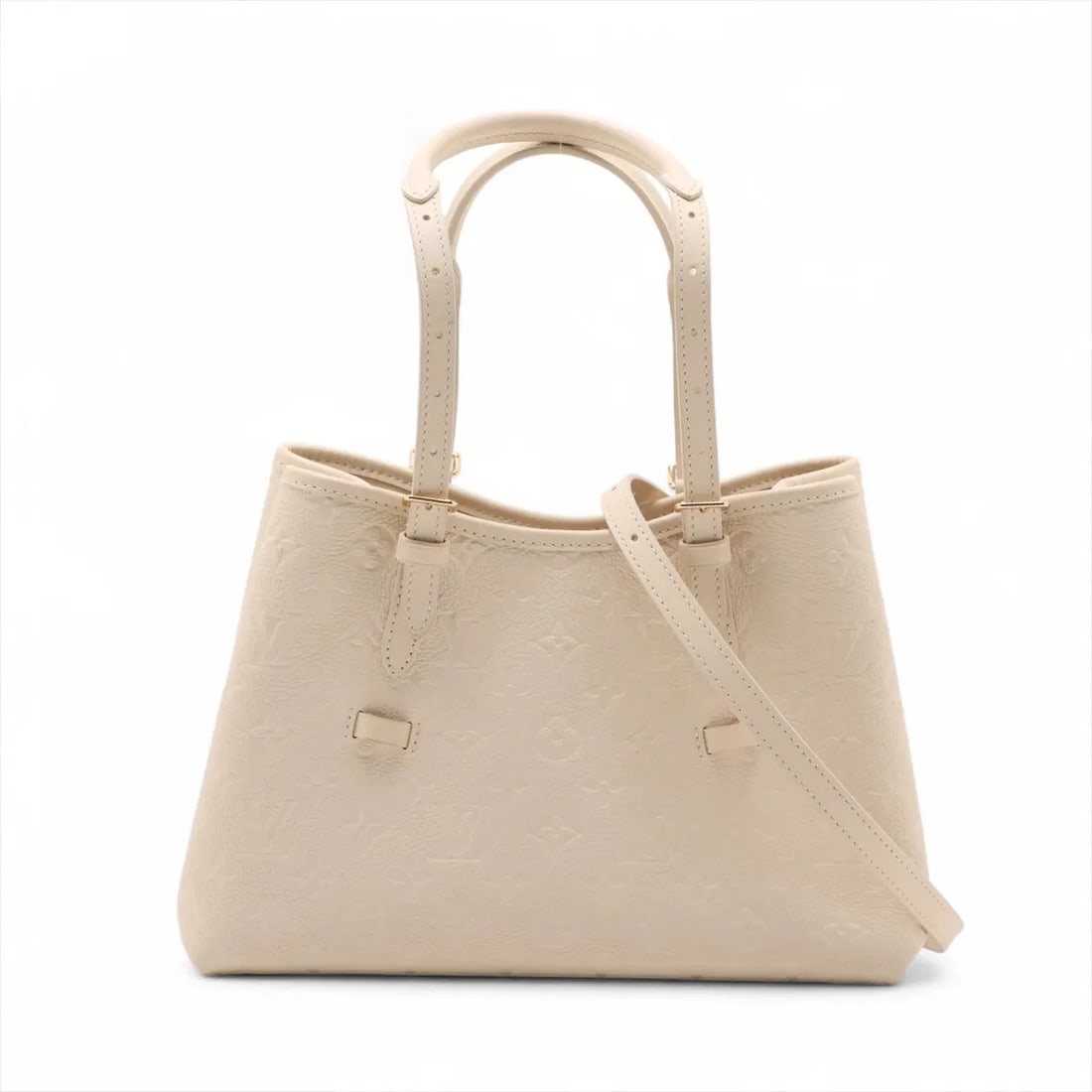 LOUIS VUITTON MONOGRAM EMPREINTE BABYLON TOTE PM HANDBAG: Louis Vuitton Monogram Empreinte Babylon Tote PM Handbag Brand: Louis Vuitton Type/Style: Hand bag Material: NONE Color: Beige Size: Height:8.3inch Length:11.4inch Depth:4.3inch Handle height:9.1inch 