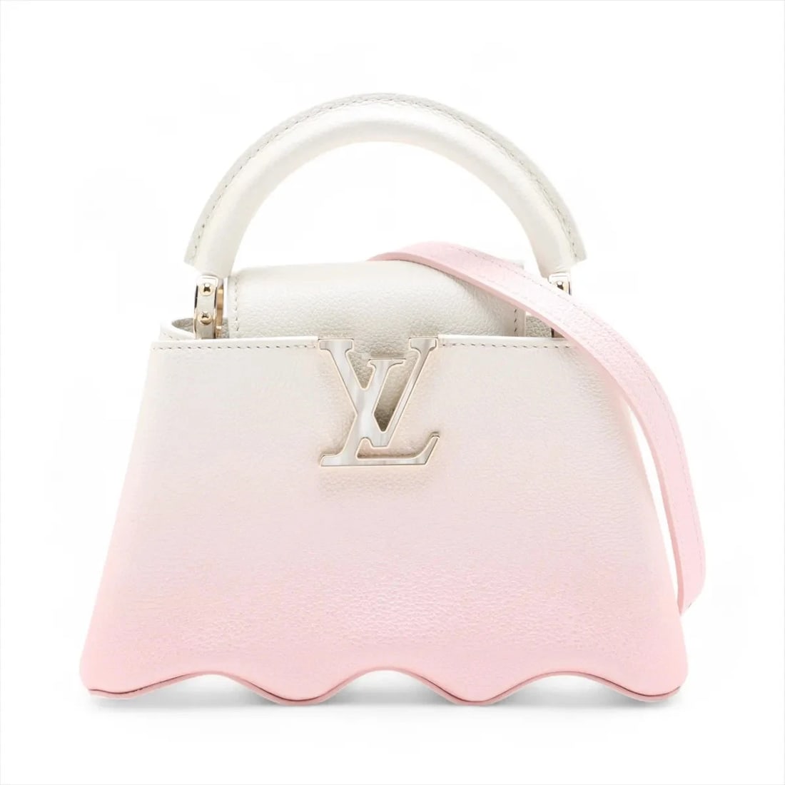 LOUIS VUITTON PARNASSEA CAPUCINESMINI PINK HANDBAG: Louis Vuitton Parnassea CapucinesMINI Pink Handbag Brand: Louis Vuitton Type/Style: Hand bag Material: NONE Color: Pink Size: Height:5.3inch Length:8.7inch Depth:2.8inch Handle height:2.0inch Acce